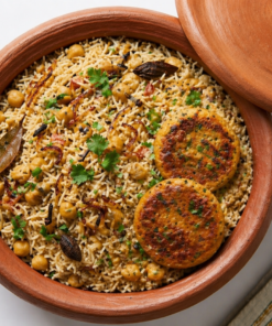 Channa Pulao With Two Shami Kabab
