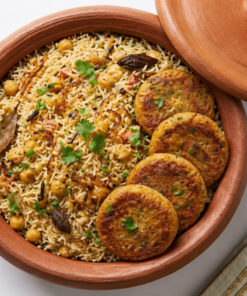 Channa Pulao With Four Shami Kabab